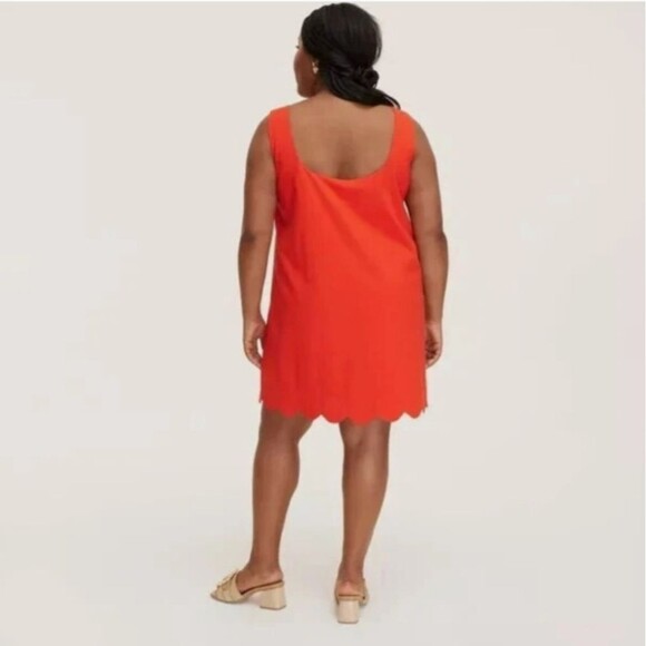 NWT Kate Spade x Target Red/Orange Scalloped Mini Shift Dress M - Picture 3 of 10